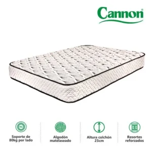 Colchón Cannon Soñar 2 Plazas 140X190X23 Resortes