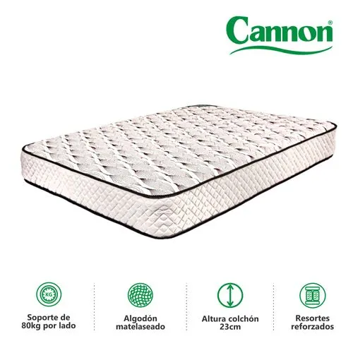 Colchón Cannon Soñar 2 Plazas 140X190X23 Resortes