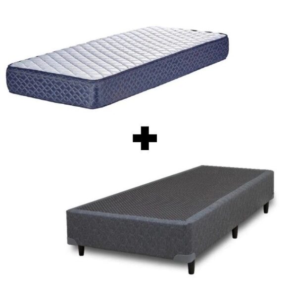 Colchón Suavestar Lujo + Sommier Reforzado 1 Plaza 080x190x23